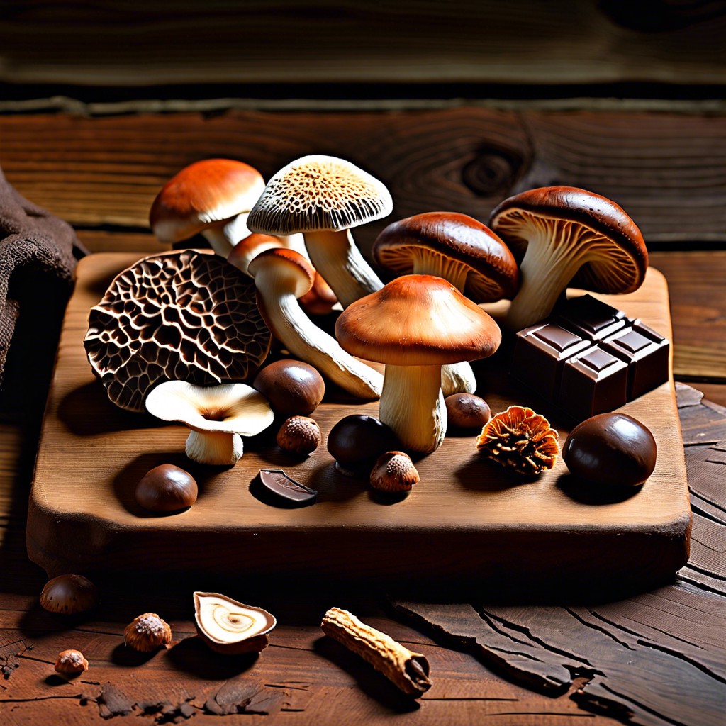 types of mushrooms suitable for chocolate bars